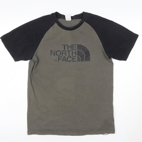 The North Face Men's Green Black Short Sleeve Cotton T-Shirt Size S