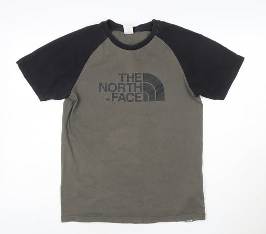 The North Face Men's Green Black Short Sleeve Cotton T-Shirt Size S