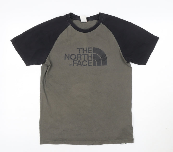 The North Face Men's Green Black Short Sleeve Cotton T-Shirt Size S