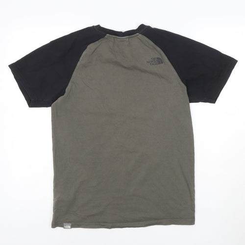 The North Face Men's Green Black Short Sleeve Cotton T-Shirt Size S