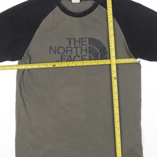 The North Face Men's Green Black Short Sleeve Cotton T-Shirt Size S
