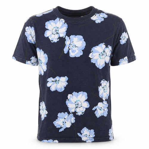 GAP Men's Blue Floral Cotton Crew Neck Short Sleeve T-Shirt Size S