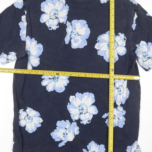 GAP Men's Blue Floral Cotton Crew Neck Short Sleeve T-Shirt Size S