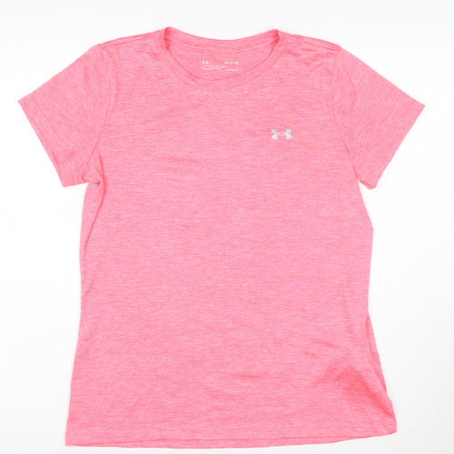 Under Armour Women Pink Loose HeatGear T-Shirt Size S