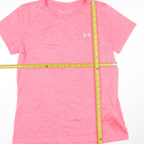 Under Armour Women Pink Loose HeatGear T-Shirt Size S