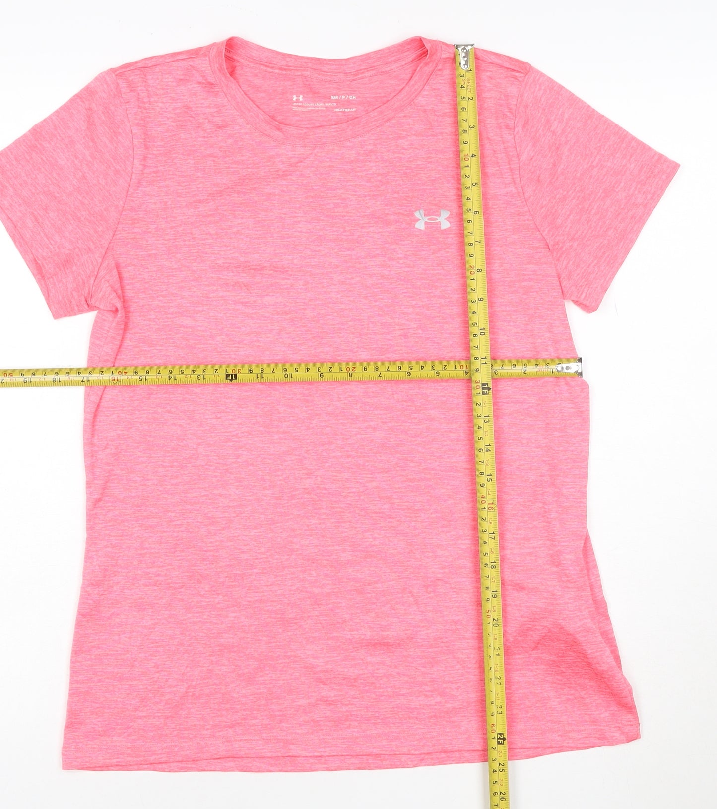 Under Armour Women Pink Loose HeatGear T-Shirt Size S