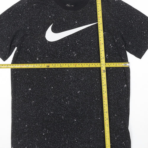 Nike Boys Black Dri-Fit Sports T-Shirt 13-14 Years Gym Training Top