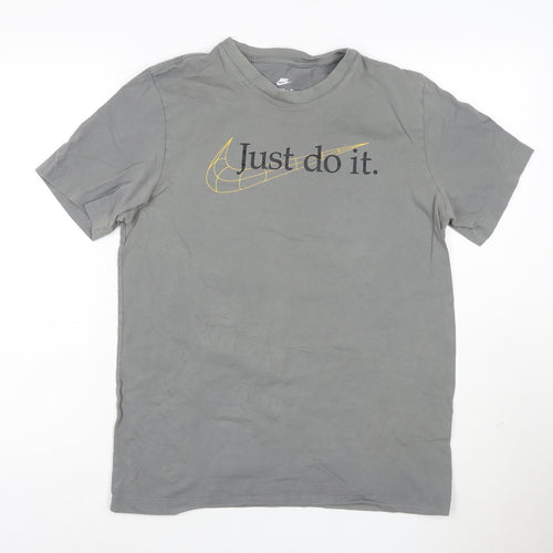 Nike Mens Grey Just Do It Graphic Short Sleeve Cotton T-Shirt M