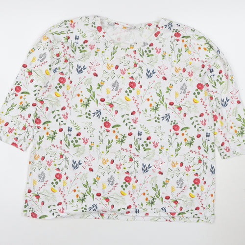 Coloin Traders Womens Multicoloured Floral Print Cotton T-Shirt Size 18