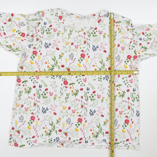 Coloin Traders Womens Multicoloured Floral Print Cotton T-Shirt Size 18