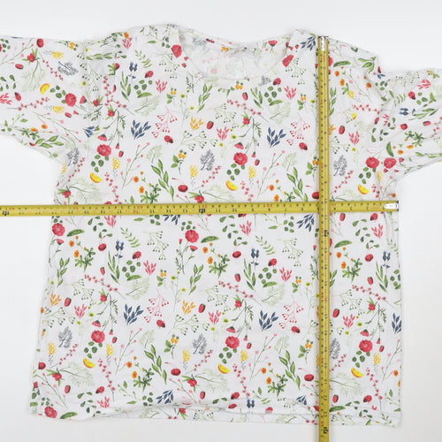 Coloin Traders Womens Multicoloured Floral Print Cotton T-Shirt Size 18