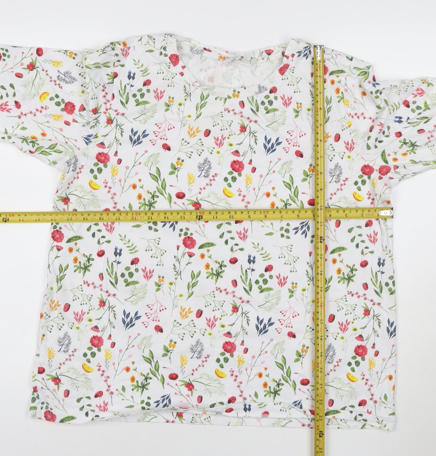 Coloin Traders Womens Multicoloured Floral Print Cotton T-Shirt Size 18