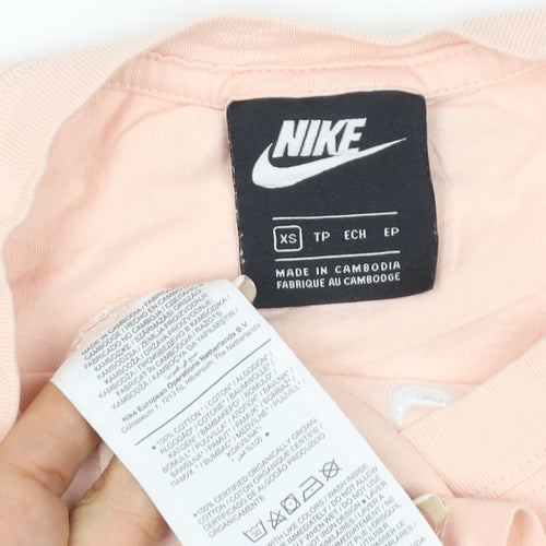 Nike Women's Pink XS Basic Cotton Crew Neck T-Shirt