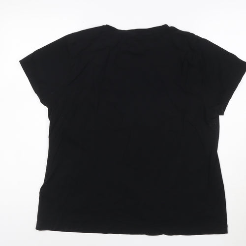 DKNY Jeans Women's Black Sequin Logo T-Shirt Size XL