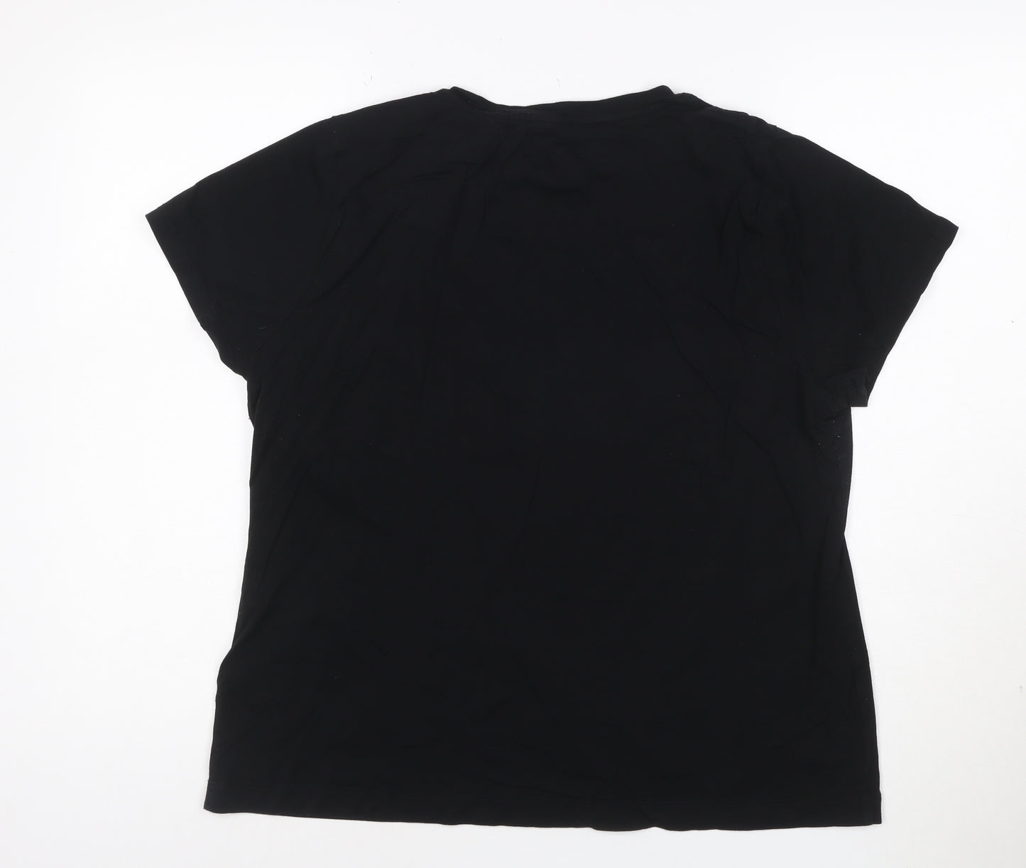 DKNY Jeans Women's Black Sequin Logo T-Shirt Size XL