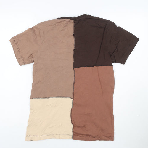 Ellesse Women's Brown Colourblock Cotton T-Shirt UK 8