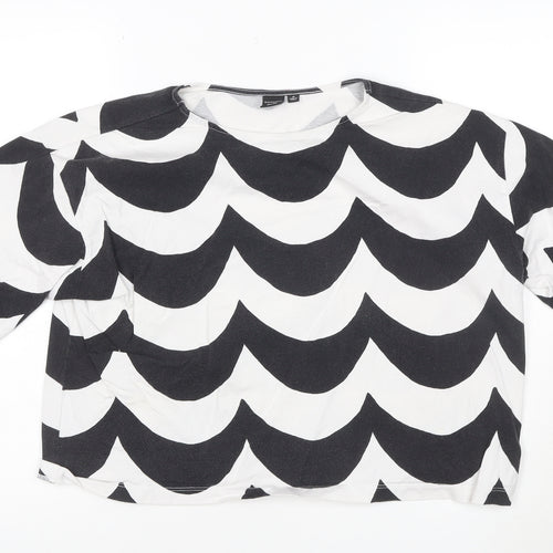 Uniqlo Marimekko Womens Black White M Cotton Patterned T-Shirt
