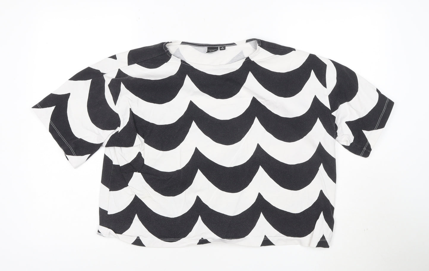 Uniqlo Marimekko Womens Black White M Cotton Patterned T-Shirt