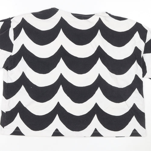 Uniqlo Marimekko Womens Black White M Cotton Patterned T-Shirt