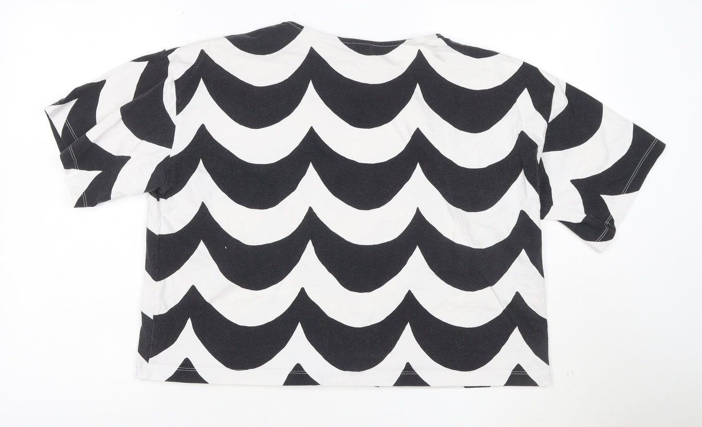 Uniqlo Marimekko Womens Black White M Cotton Patterned T-Shirt