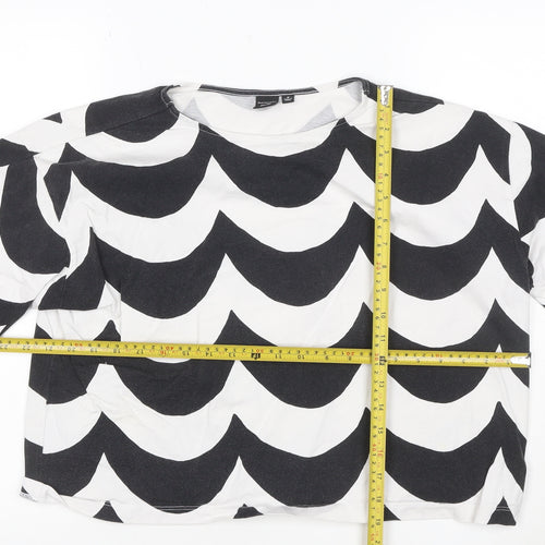 Uniqlo Marimekko Womens Black White M Cotton Patterned T-Shirt