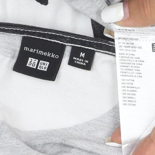 Uniqlo Marimekko Womens Black White M Cotton Patterned T-Shirt