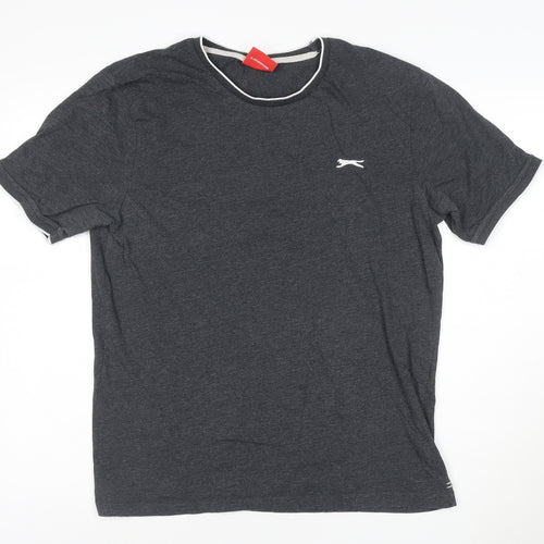 Slazenger Men's Grey Short Sleeve Crew Neck T-Shirt Size M