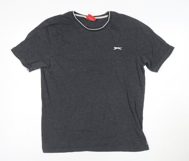 Slazenger Men's Grey Short Sleeve Crew Neck T-Shirt Size M