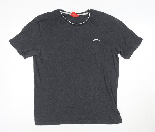 Slazenger Men's Grey Short Sleeve Crew Neck T-Shirt Size M