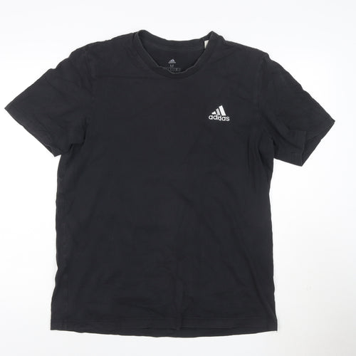 Adidas Men's Black Crew Neck Cotton Short Sleeve T-Shirt M