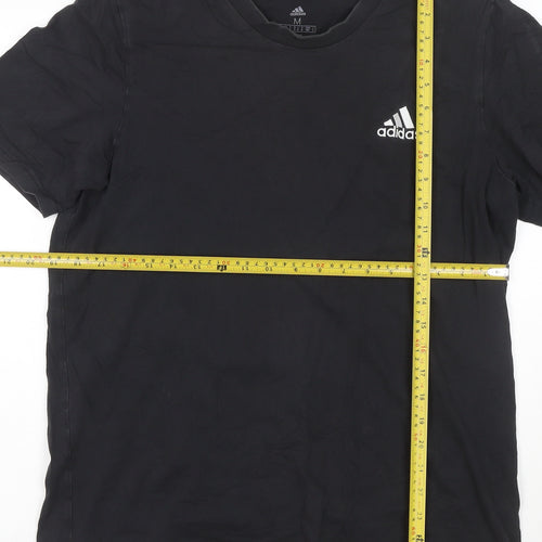 Adidas Men's Black Crew Neck Cotton Short Sleeve T-Shirt M