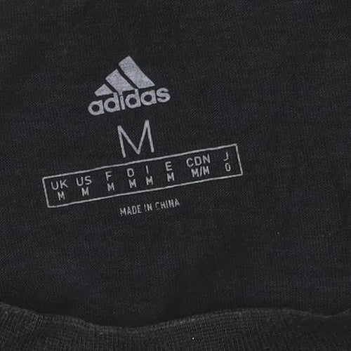 Adidas Men's Black Crew Neck Cotton Short Sleeve T-Shirt M
