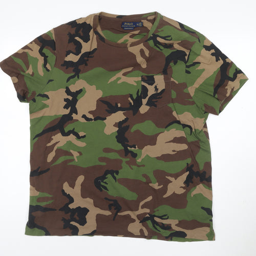 Ralph Lauren Polo Mens Camouflage Green XXL Custom Slim Fit T-Shirt