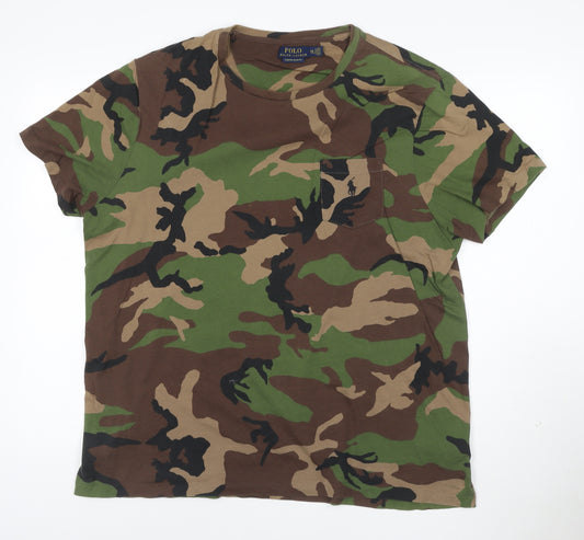 Ralph Lauren Polo Mens Camouflage Green XXL Custom Slim Fit T-Shirt