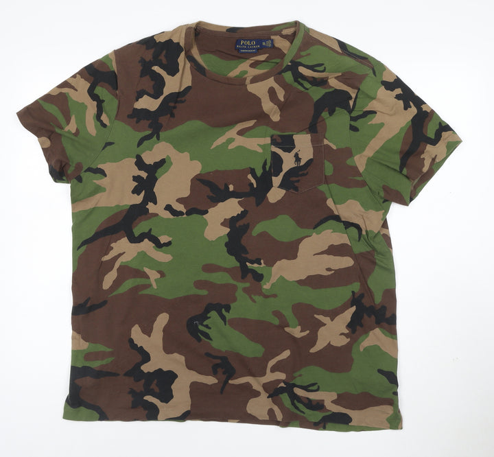 Ralph Lauren Polo Mens Camouflage Green XXL Custom Slim Fit T-Shirt
