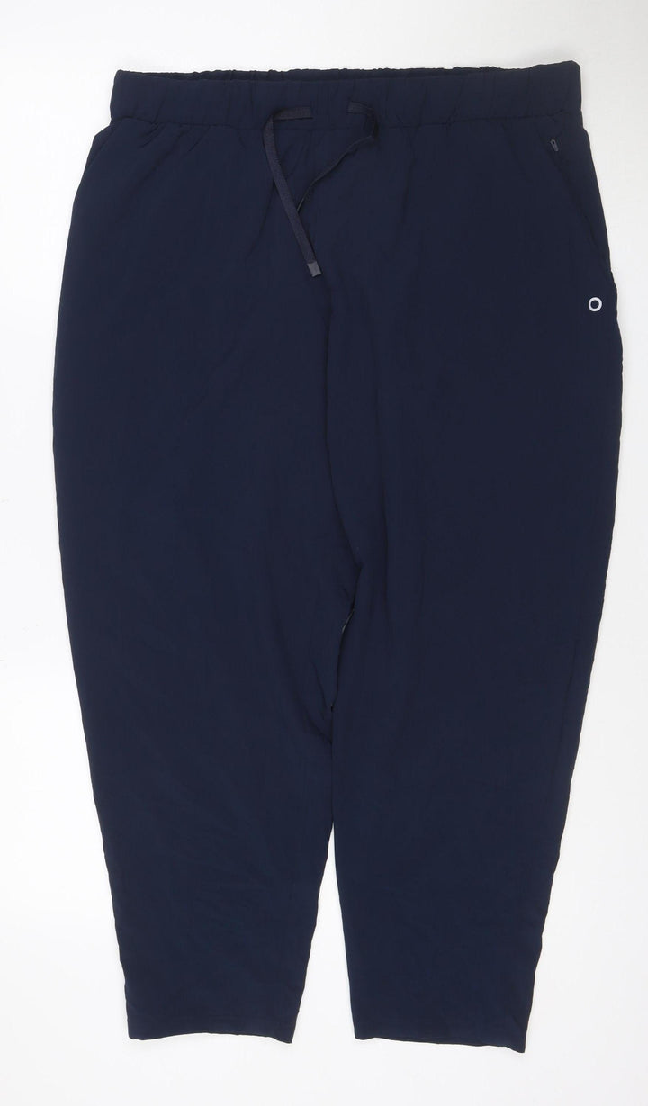 Marks and Spencer Women Blue Size 18 Jogger Trousers Lightweight