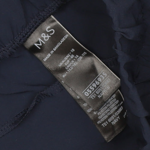 Marks and Spencer Women Blue Size 18 Jogger Trousers Lightweight
