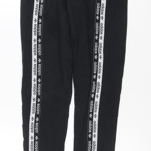 Adidas Women's Black Leggings Size 8 Side Stripe Slim Fit Activewear