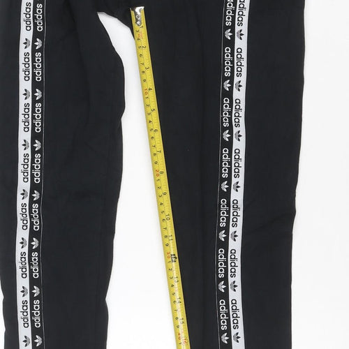 Adidas Women's Black Leggings Size 8 Side Stripe Slim Fit Activewear