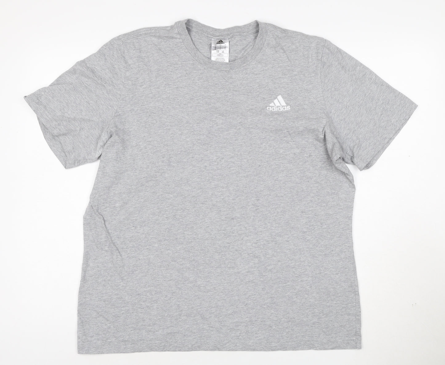 Adidas Men’s Grey Cotton Crew Neck Short Sleeve T-Shirt L