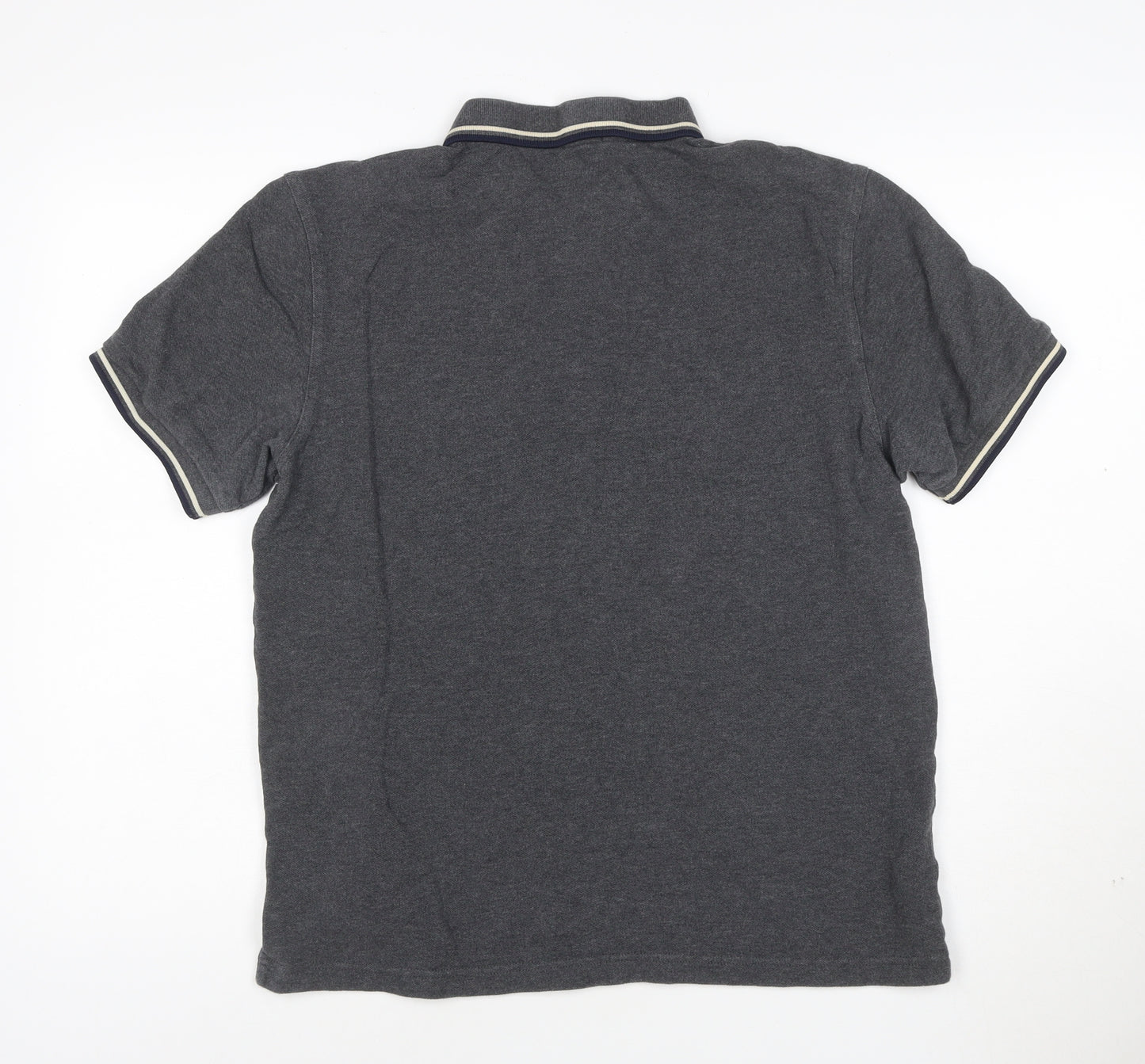 Fred Perry Men's Grey Cotton Polo Shirt Size L Regular Fit