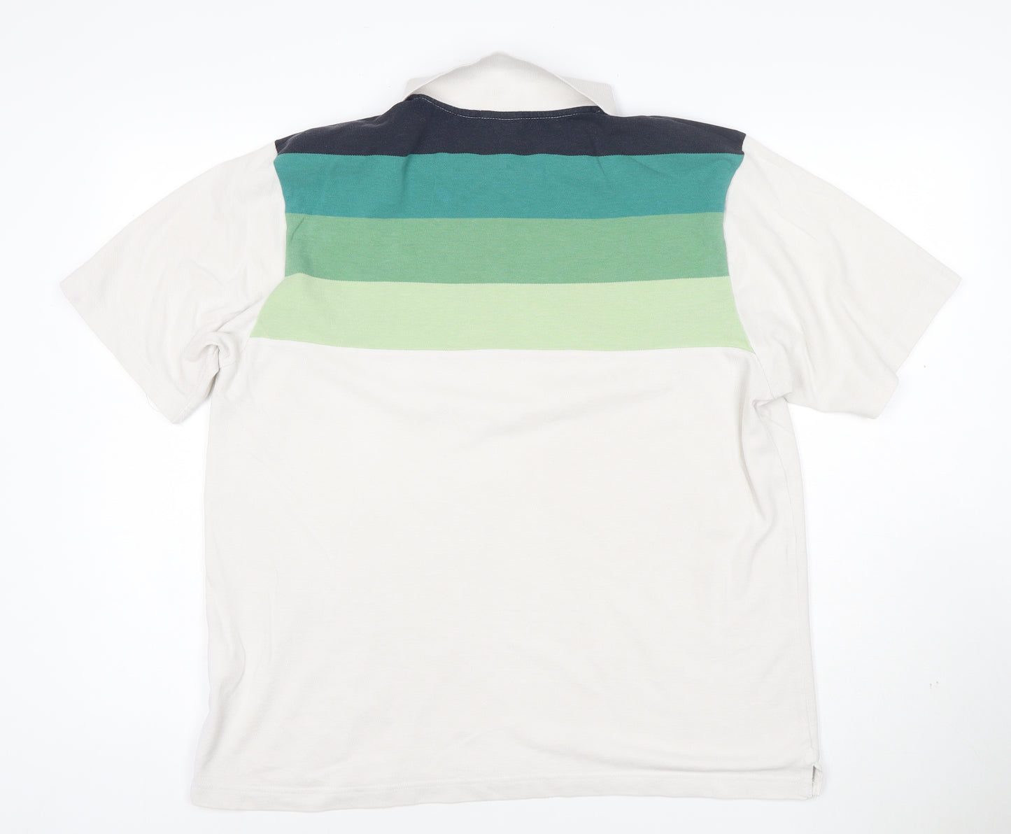 Cotton Traders Men's Multicoloured Striped Polo Shirt L