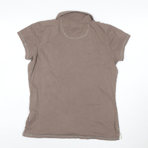 Regatta Women's Brown Polo Shirt UK 16 Cotton Short Sleeve Casual