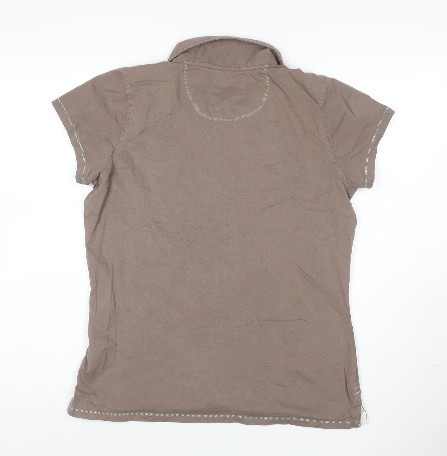 Regatta Women's Brown Polo Shirt UK 16 Cotton Short Sleeve Casual