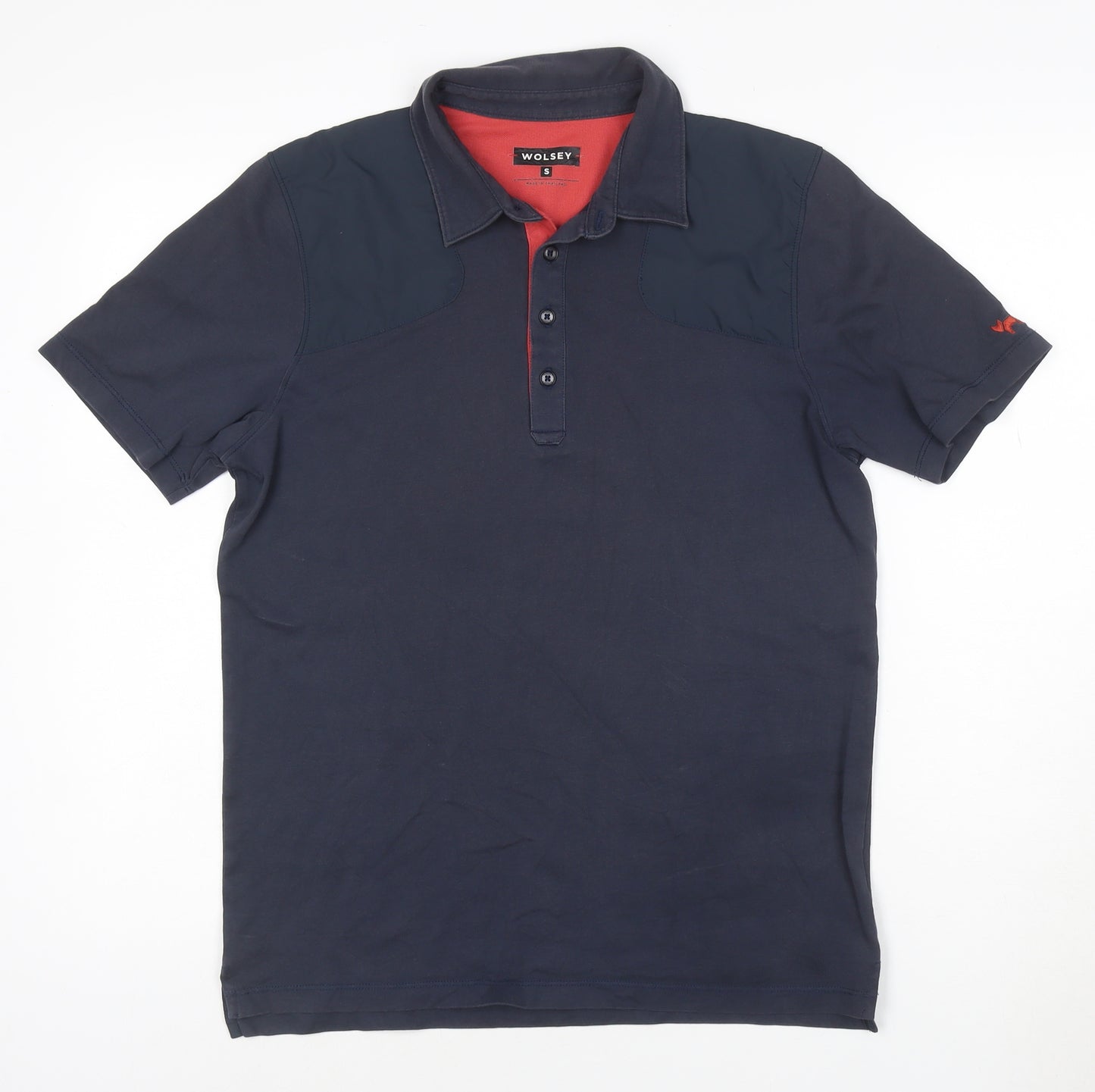Wolsey Men's Navy Short Sleeve Polo Shirt Size S Classic Fit