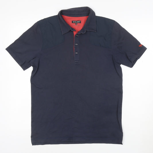 Wolsey Men's Navy Short Sleeve Polo Shirt Size S Classic Fit