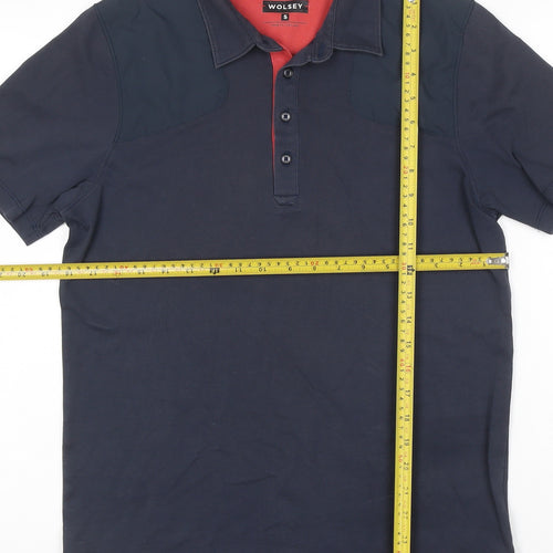 Wolsey Men's Navy Short Sleeve Polo Shirt Size S Classic Fit