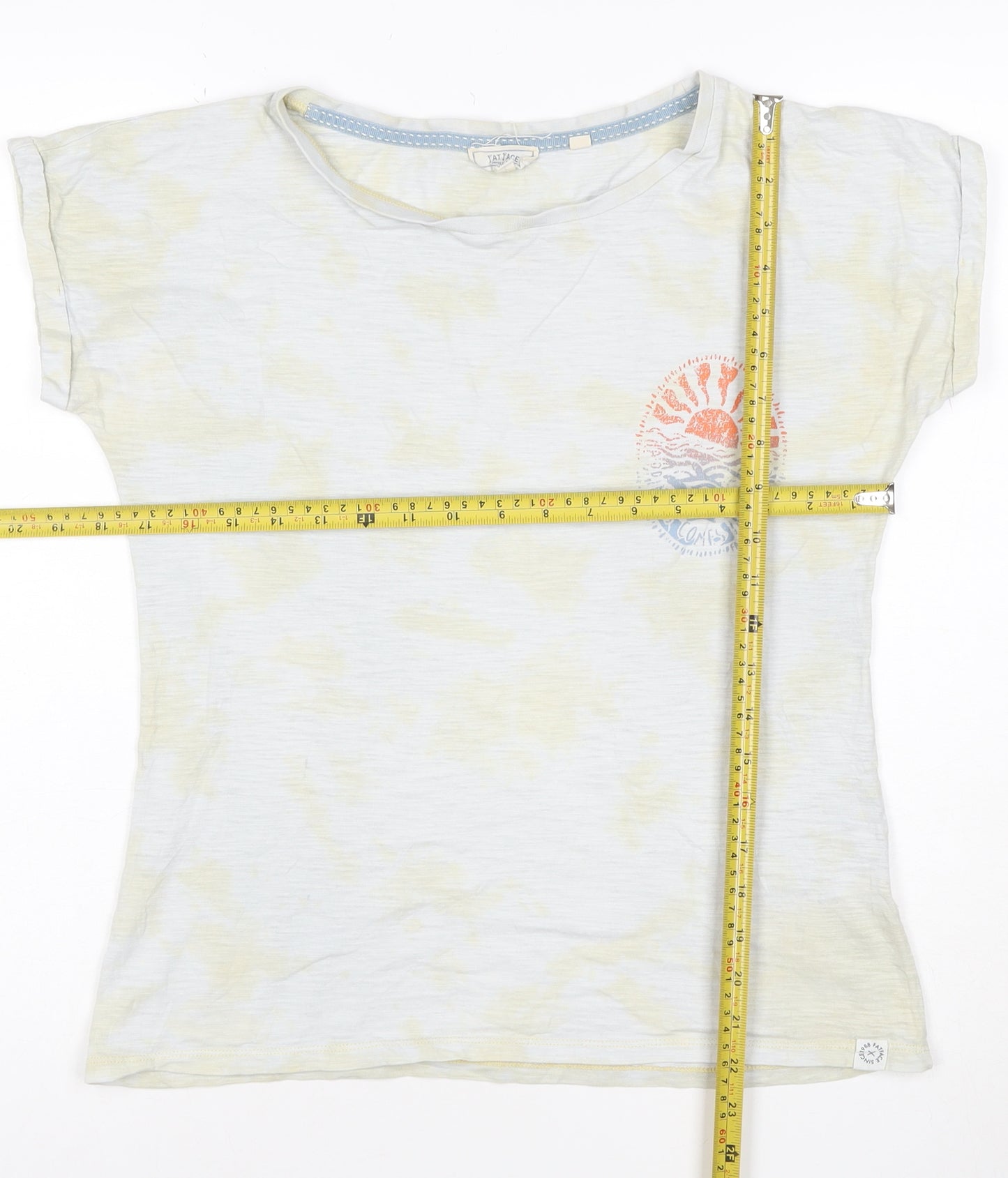Fat Face Women’s White Graphic T-Shirt Size 8 Beach Print