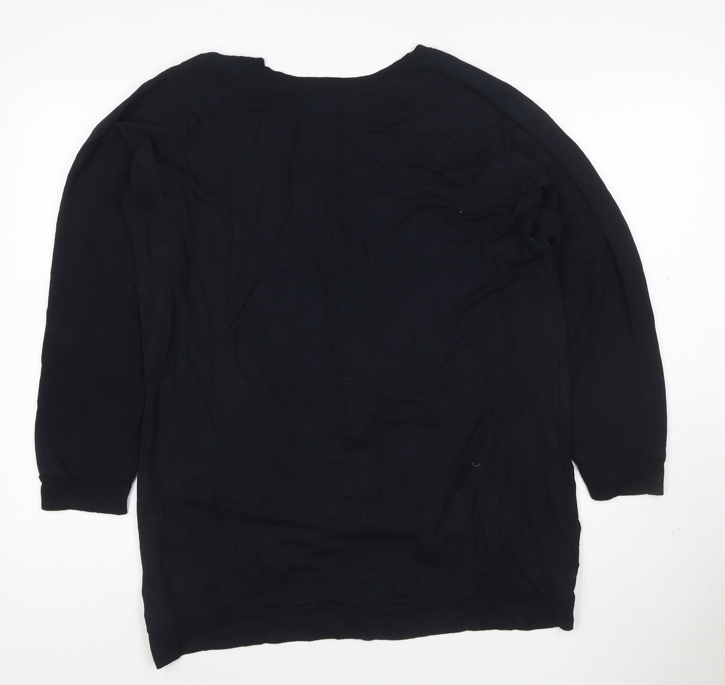 Poetic Eros Womens Black Long Sleeve Yin Yang Heart T-Shirt Size L