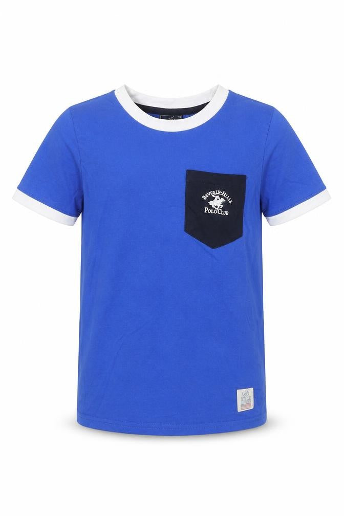 Beverly Hills Polo Club Boys Blue 7-8 Years Crew Neck T-Shirt
